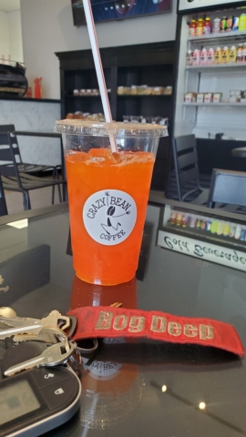 orange iced drink to go